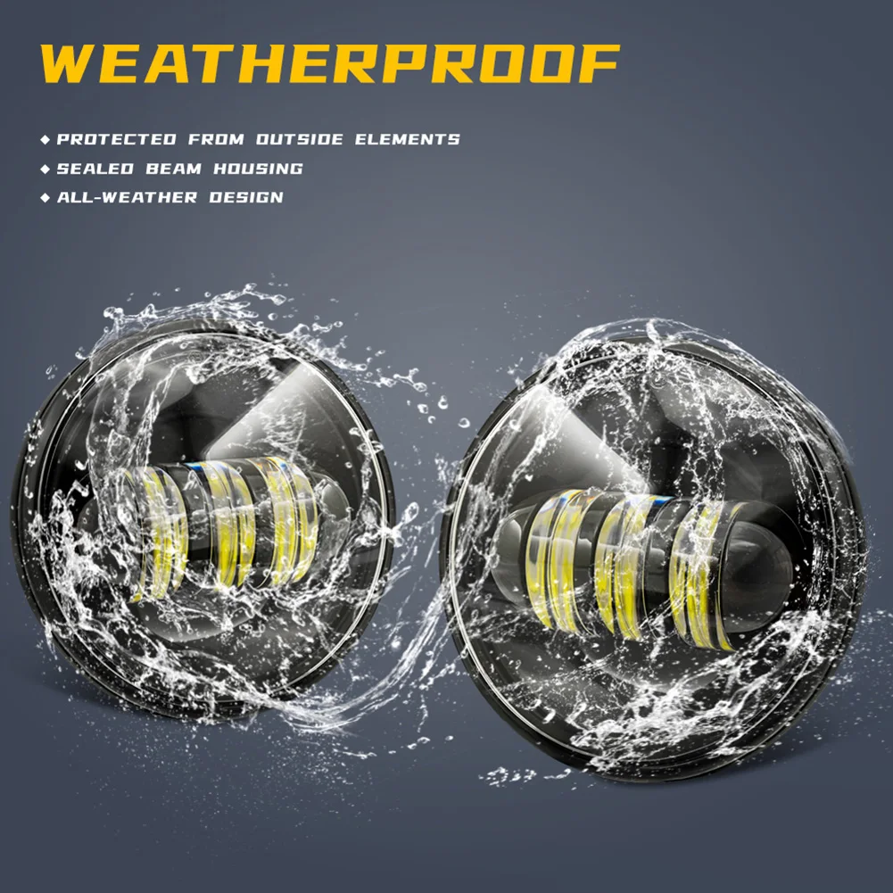 

4.5 inch Ip67 Waterproof Anti-rust and Anti-vibration LED Passing Lights for HARLEY Motorcycle Round Auxiliary Spot Lamps 1 Pair