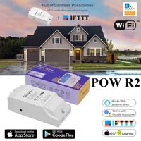 sonoff pow r2 16a 3500w wifi switch controller real time power consumption monitor measurement compatible with alexa google home