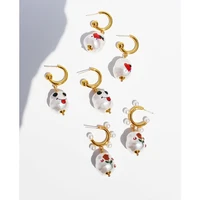 stud earrings jewelry for women piercing rose heart smile face pearl woman earring accessories bijouterie female gift hiphop