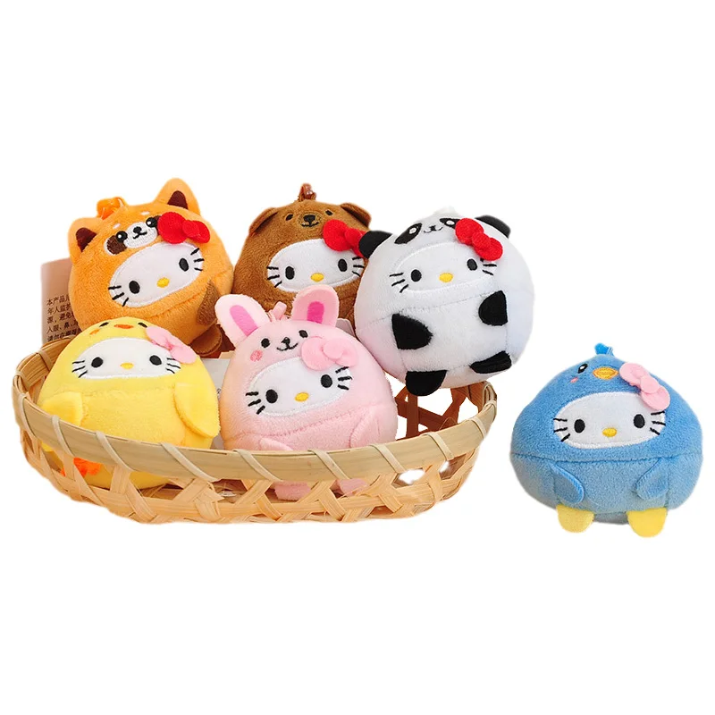 10 см Kawaii Squshie Kitty Белый Аниме КТ Кот мультфильм Мягкие плюшевые сумки брелок кукла