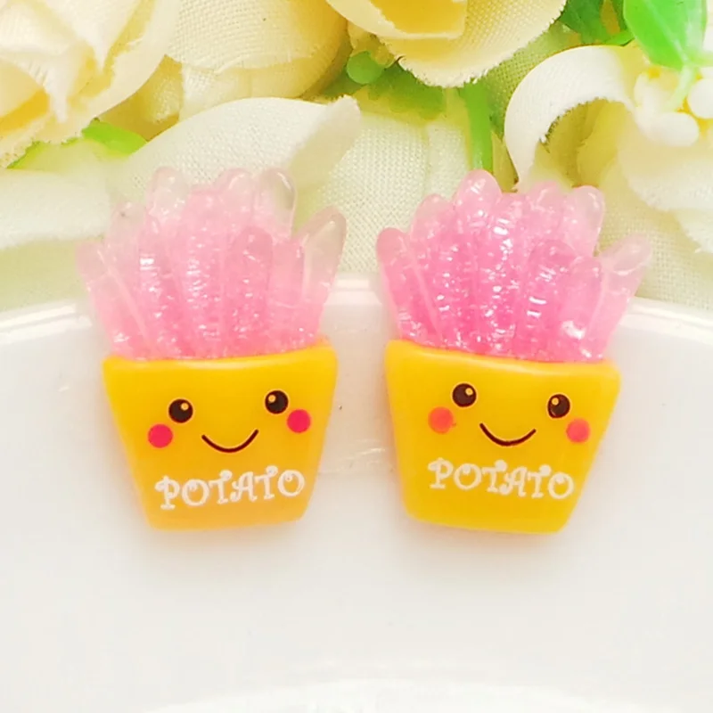 100pcs/lot Glitter French Resin Cabochon Flatback Miniature Simulation Fake Food DIY Scrapbooking Embellishment Decoration Craft | Дом и сад