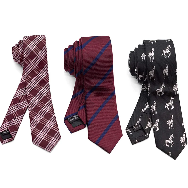 

New Tie for Men 5cm Narrow Skinny 1200 Pin Density Korean Yarn-dyed Jacquard Stripe Tie Plaid Necktie Party Gifts for Men