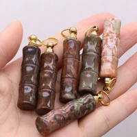 natural stone vial pendants reiki heal bamboo shape pendulum charms for jewelry making diy fashion necklace accessories