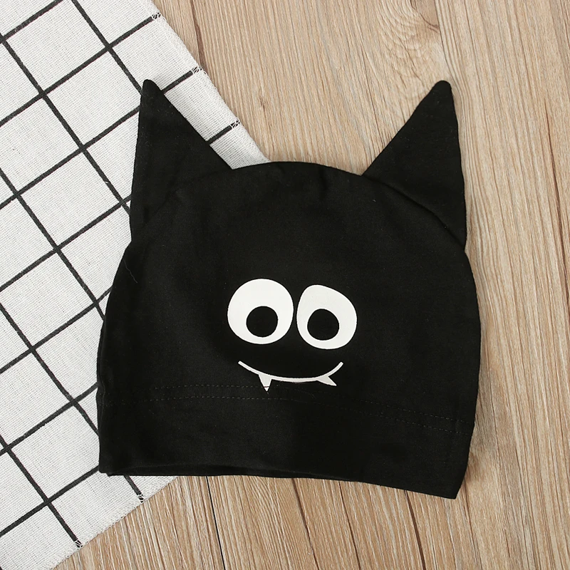 Halloween Newborn Baby Clothing Toddler Baby Boy Girls Halloween Bat Cosplay Costume Long Sleeve Romper Hat Outfits Set