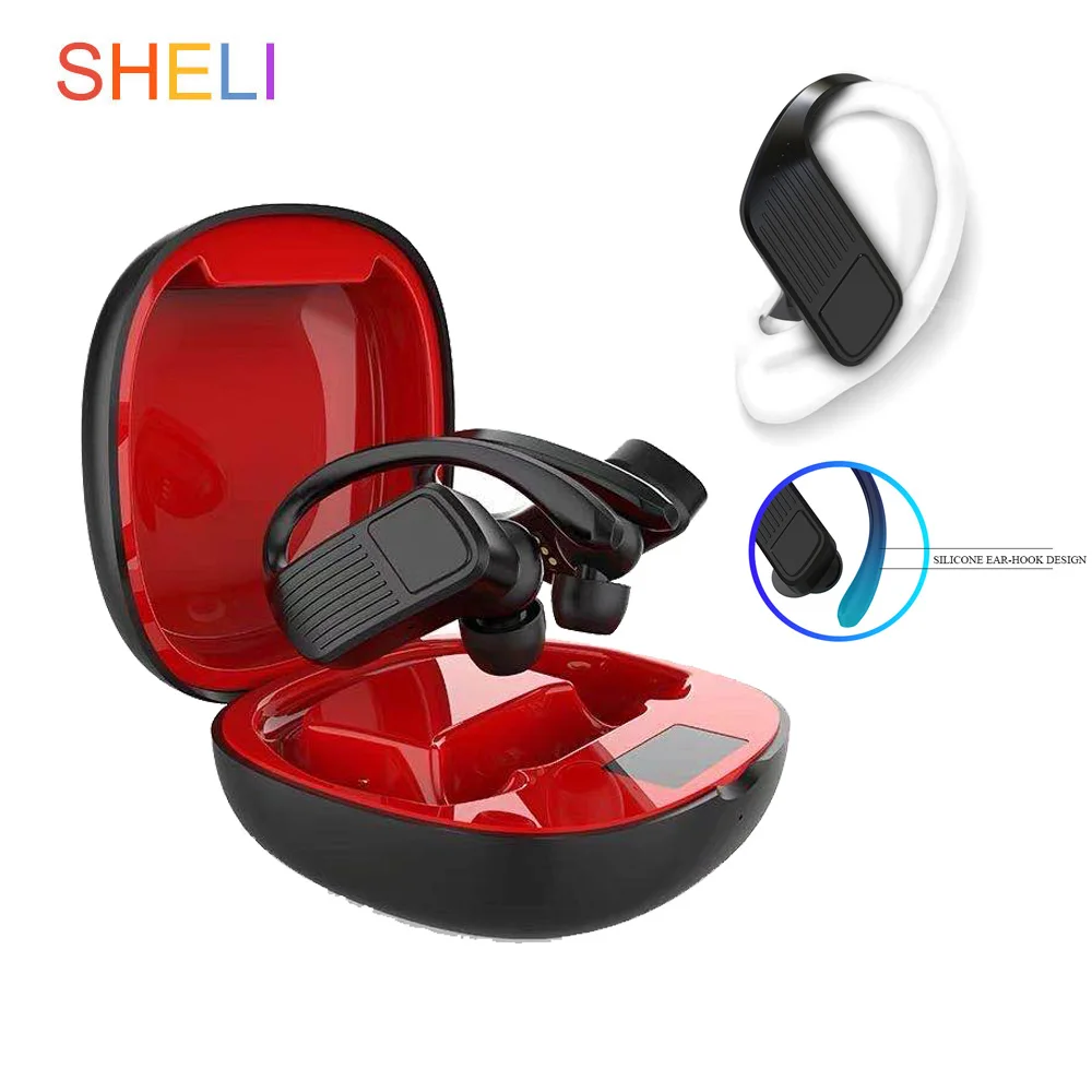 

TWS Bluetooth 5.0 Earphones 800mAh Two-color Charging Box Wireless Headphone Stereo Sports Waterproof Earphone Clear call New