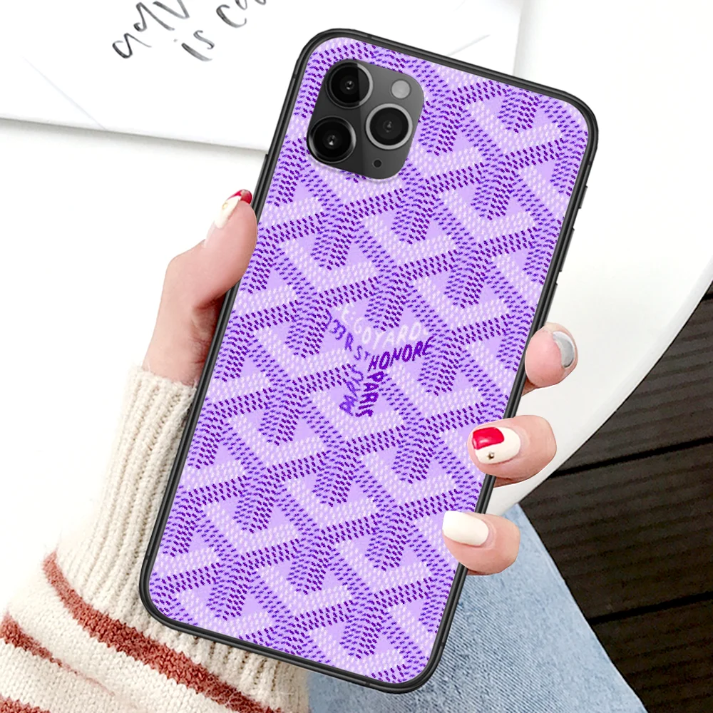 

Luxury Goyarde Fashion Phone Case For Iphone 4 4s 5 5S SE 5C 6 6S 7 8 Plus X XS XR 11 12 Mini Pro Max 2020 black Etui Tpu Bumper