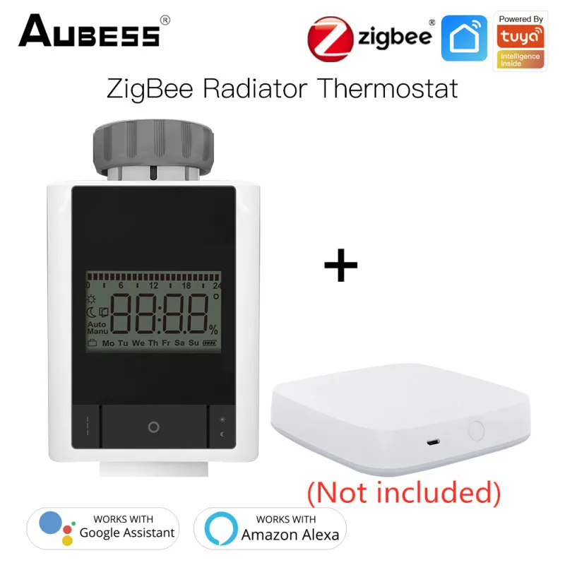 

Умный привод радиатора Aubess TRV Zigbee, программируемый термостатический клапан радиатора с контролем температуры через Alexa