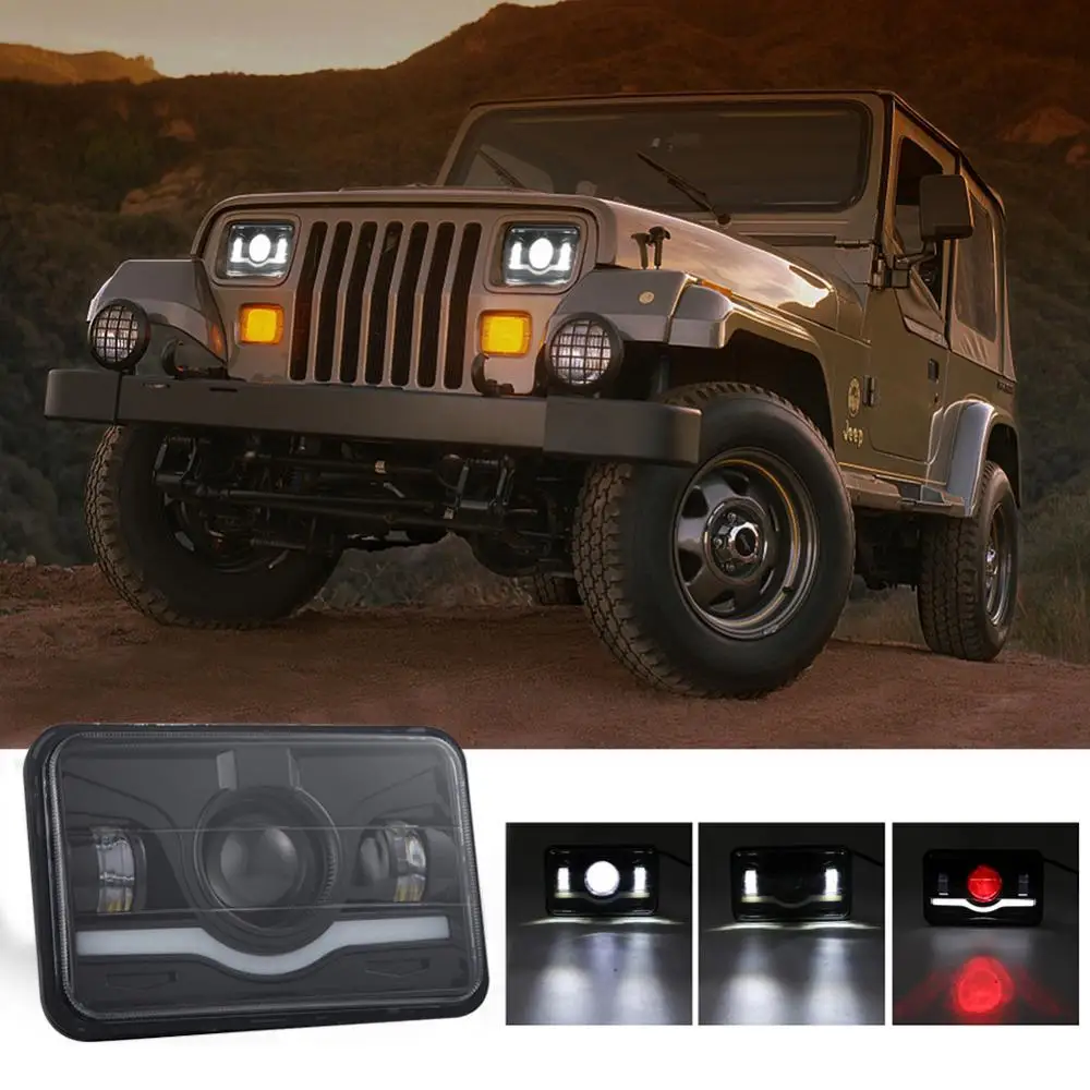 

150W 5 inches Square 6000K White Amber LED Headlight Bulb Lamp Fit for Truck