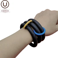 ukebay handmade rubber bangles for female black chain simple statement bracelets gothic jewelry party accessories bracelet gifts
