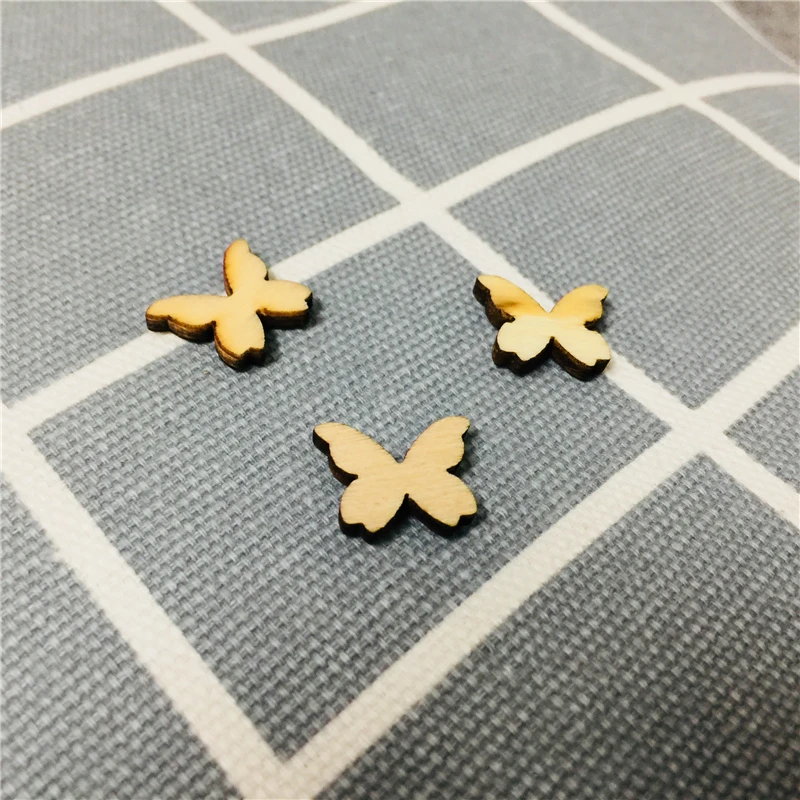 100 шт 20 мм деревянные бабочки вырез МДФ ремесленные украшения Скрапбукинг Дерево