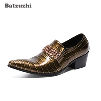 batzuzhi 6 5cm high heels mens shoes pointed toe formal leather dress shoes party wedding chaussures hommes big sizes us6 12