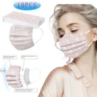 Маска для лица одноразовая 3-слойная с принтом, 10 шт.