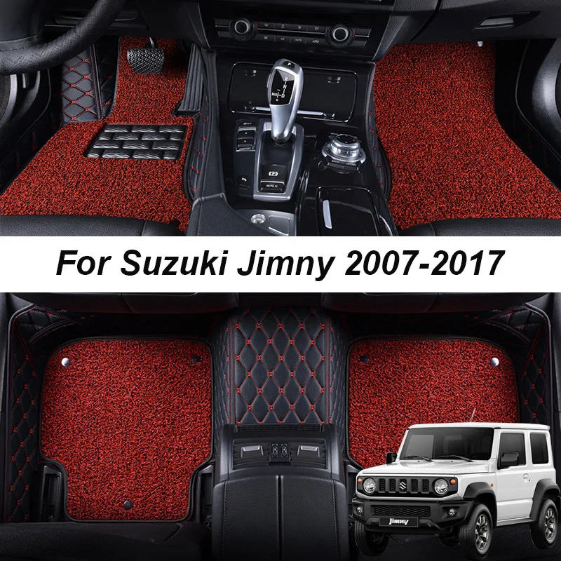 

Double layer Leather interior Parts Customized Car Floor Mat For Suzuki Jimny 2007 2008 2009 2017 Carpet Rugs Pads Accessories
