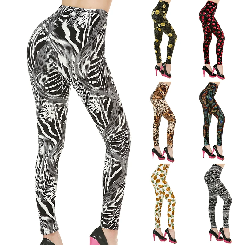 Леггинсы женские с леопардовым принтом пикантные штаны для фитнеса завышенной