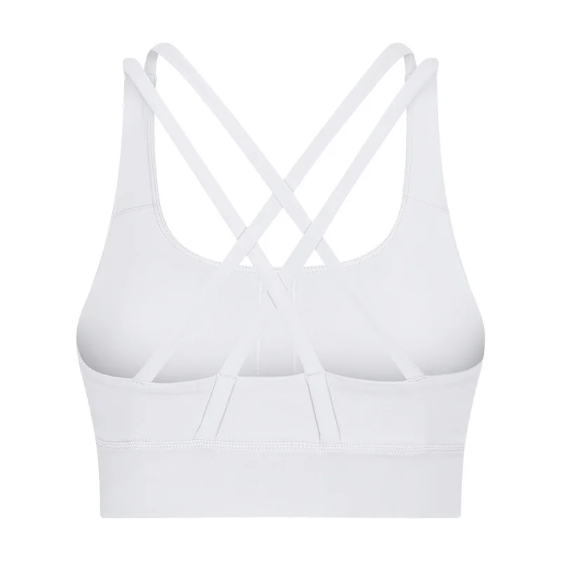 

Spring and summer 2021 new classic anti shock sports underwear women's cross back gathered running Yoga Fitness bra