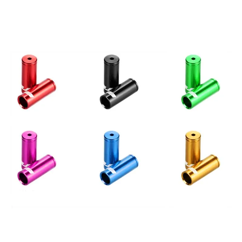 

100pcs/lot Bicycle brake cable shifting cable tube cap 4 & 5MM 7075 CNC Anodizing color Line Pipe cap cover case QW