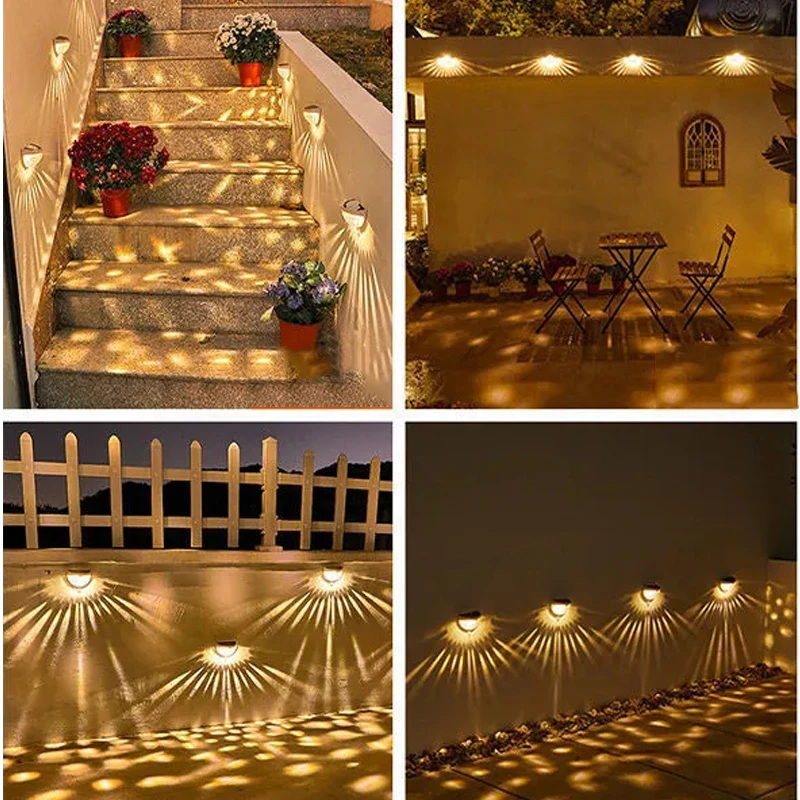 1 шт. настенный уличный светильник на солнечной батарее 6 светодиодов | Лампы и