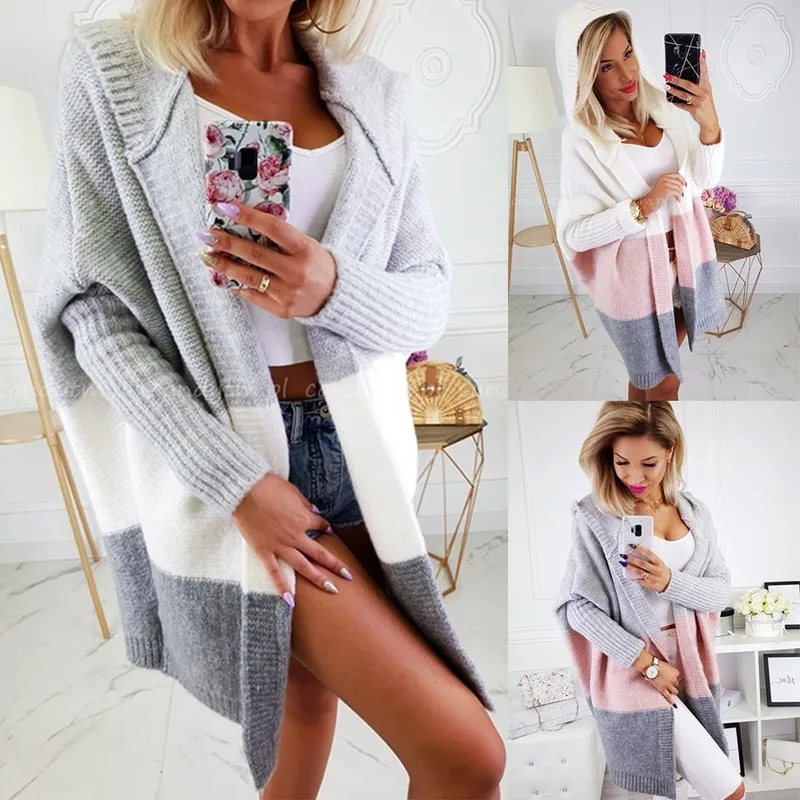 2019 осенне зимний Кардиган Женская однотонная с приметанными оборками длинный