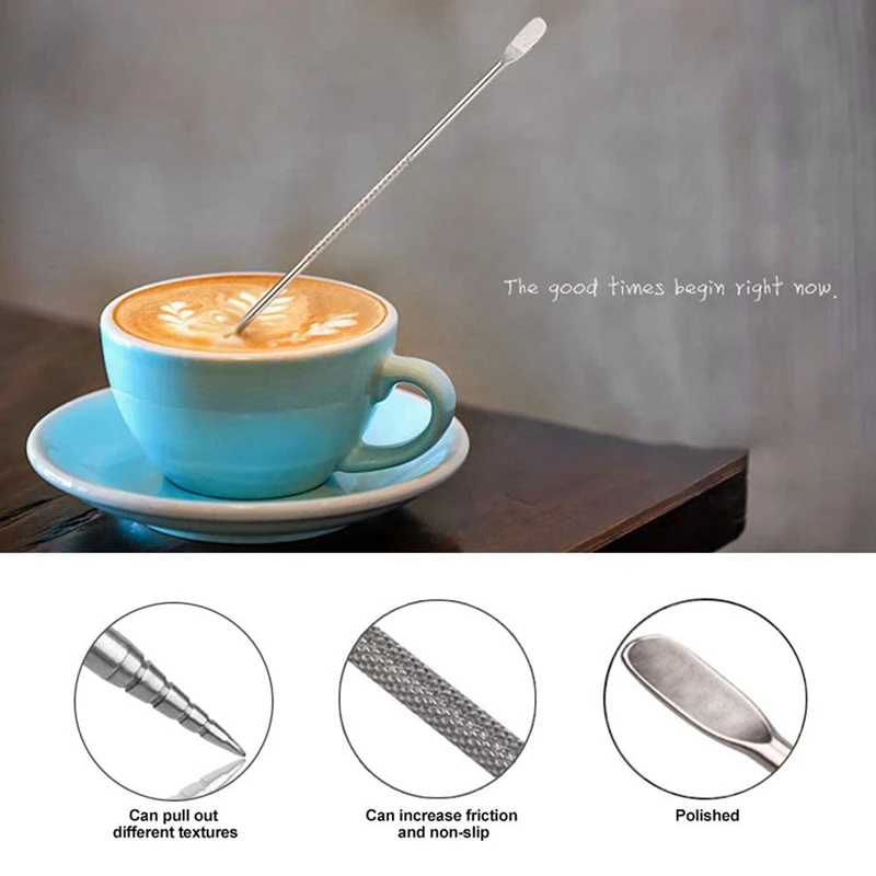 

Stainless Steel Milk Frothing Pitcher, Measurements on Both Sides Inside, Milk Jug Cup with Decorating Pen