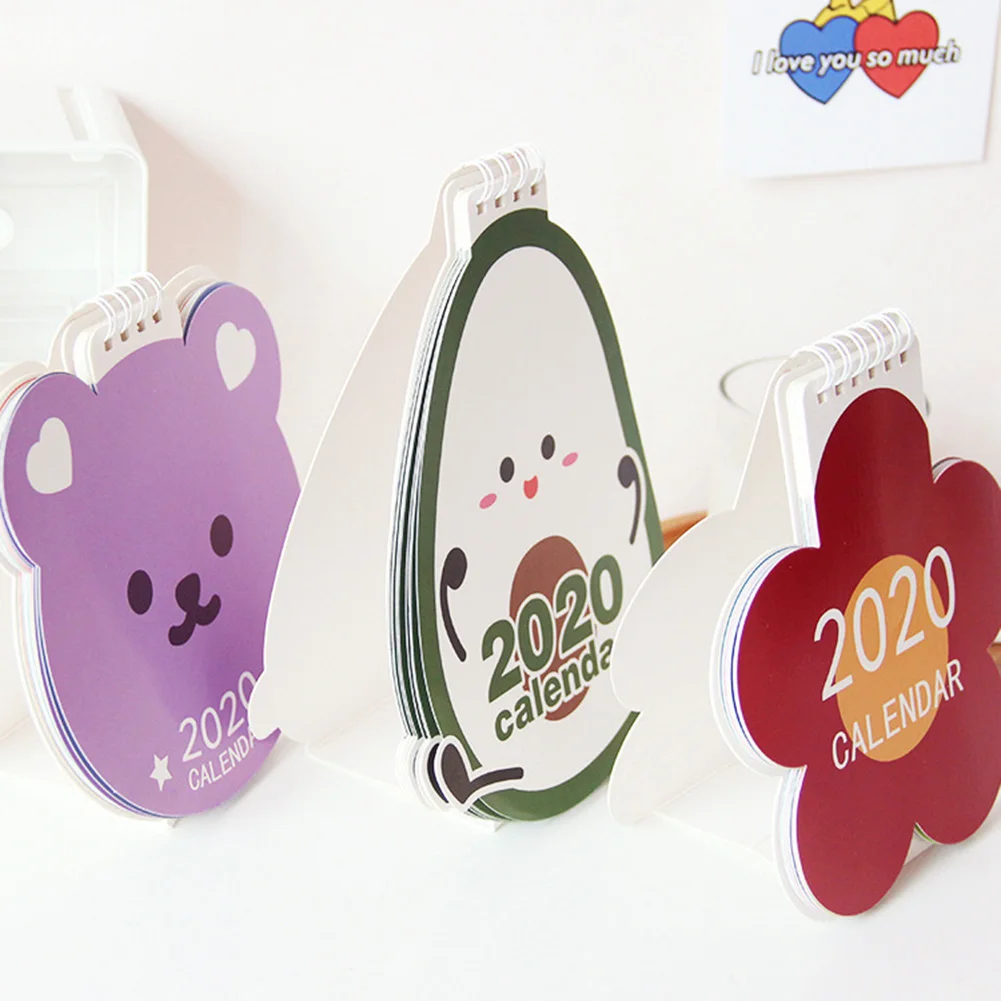 Милый цветочный медведь форма авокадо 2020 год настольный календарь ежедневный