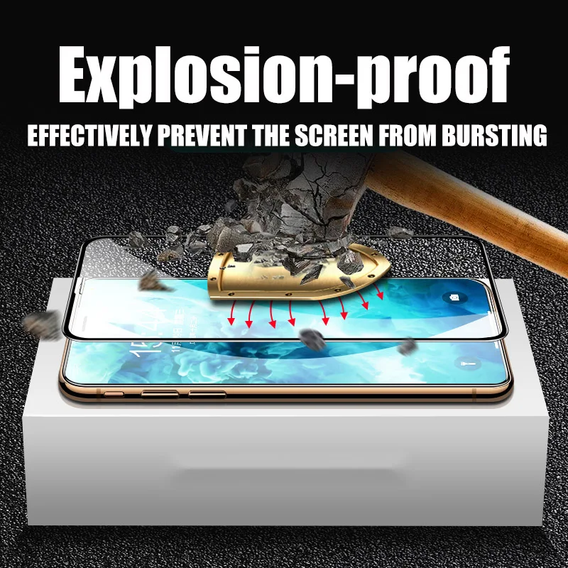 Защитное стекло с полным покрытием для iPhone 6 6s 7 8 Plus пленка мягкими краями
