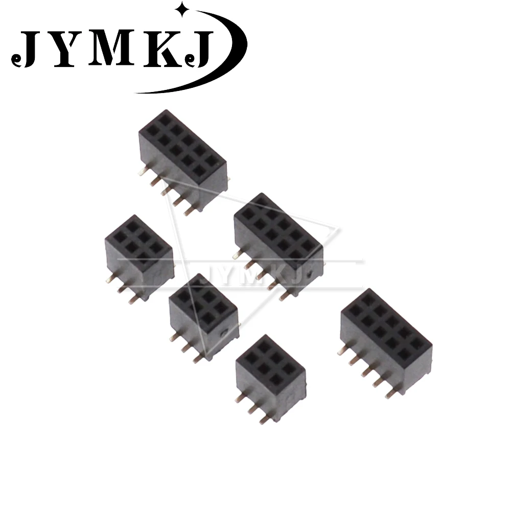 10 шт. 2X 3 4 5 6 7 8, 10, 12, 15, 20, 25 30 40 Pin 1,27 мм Двухрядные Женский прямой Header контактный разъем полосы 1,27 мм разъем