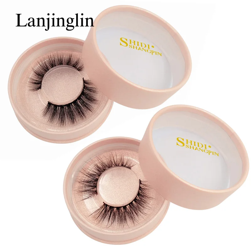 LANJINGLIN, 1 пара, натуральные накладные ресницы, длинные ресницы для наращивания, макияж, 3d, норковые ресницы ручной работы, поддельный комплект для ресниц