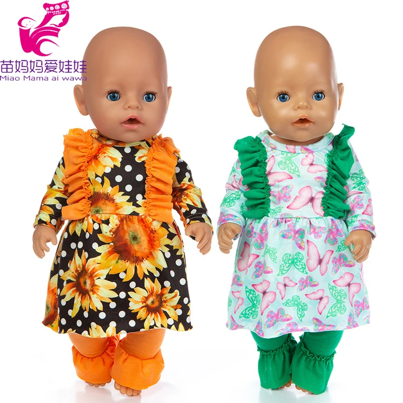 Одежда для новорожденных платье с подсолнухами штаны подходит 18 дюймов кукол