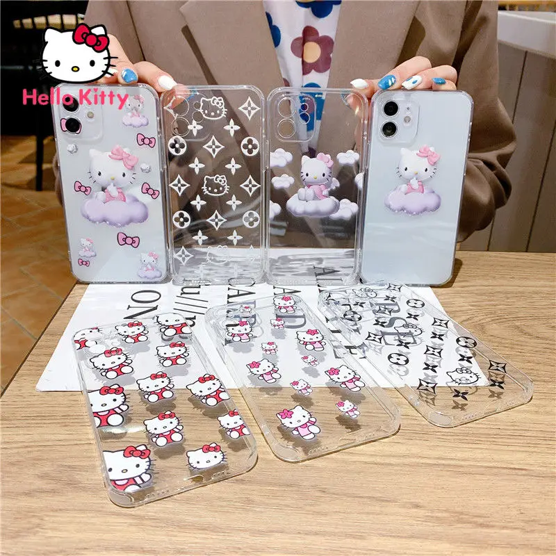 

Hello Kitty for IPhone 13/13Pro/13Promax/X/XR/XS/XSMAX/11/12Pro/12mini Cute Girl Transparent Anti-drop Phone Case