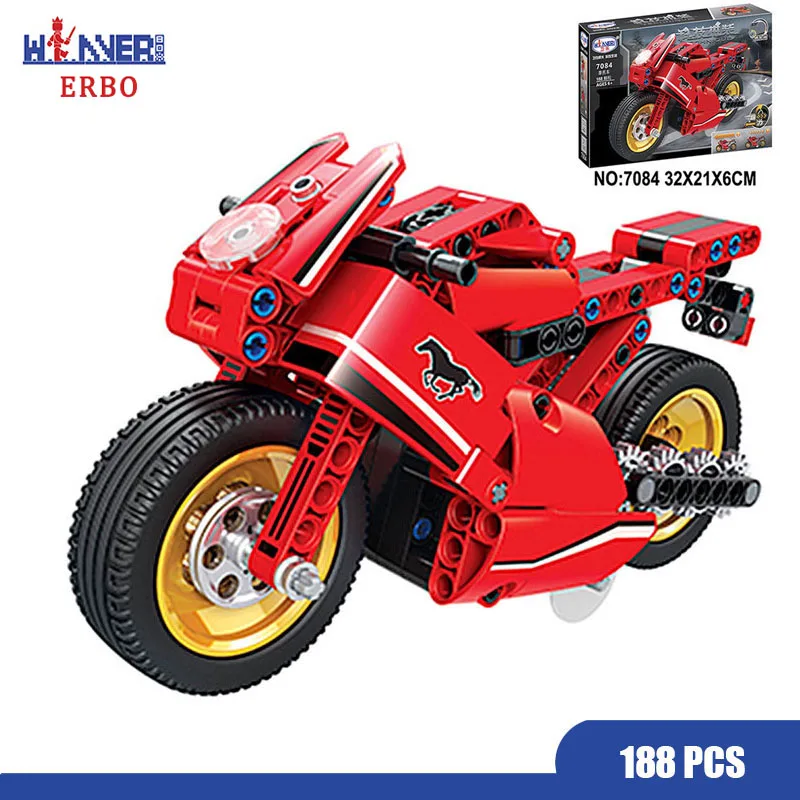 188 шт. Детский конструктор мотоцикл| |