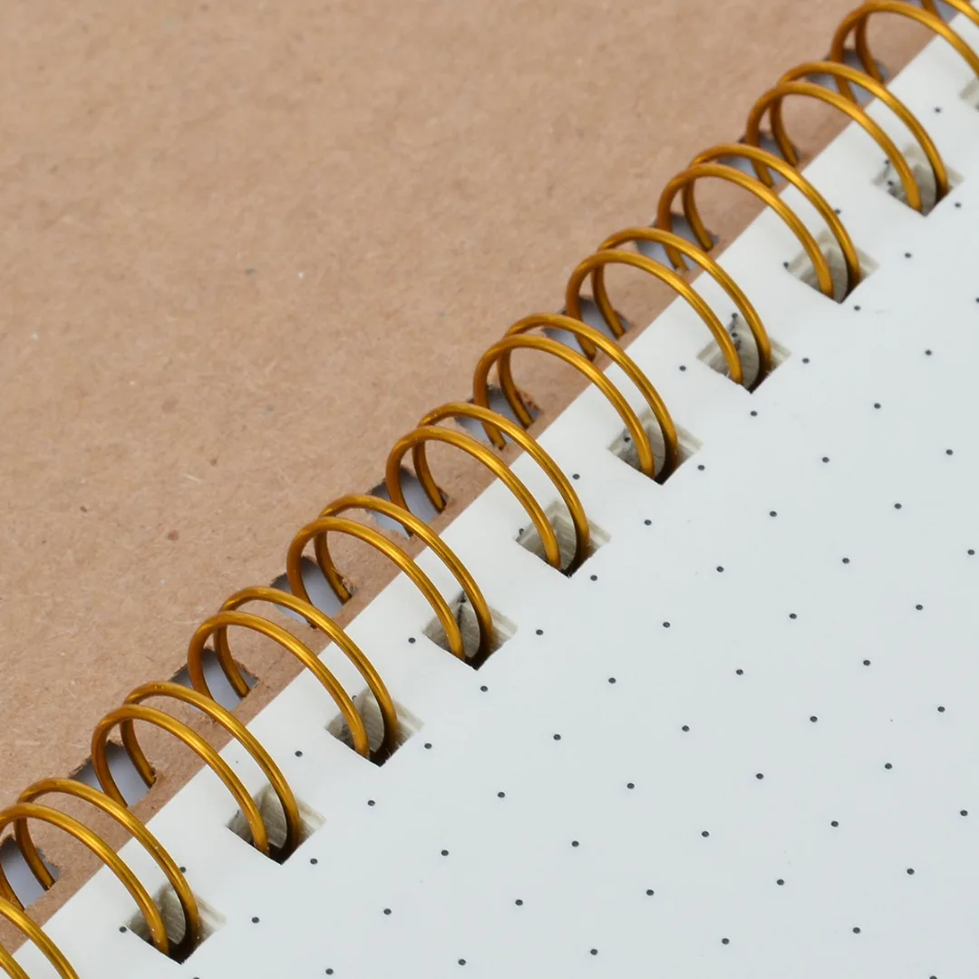 

New Medium A5 Dotted Grid Spiral Notebook Journal Cardboard Soft Cover 100 Pages For School Supplies Office Accessories