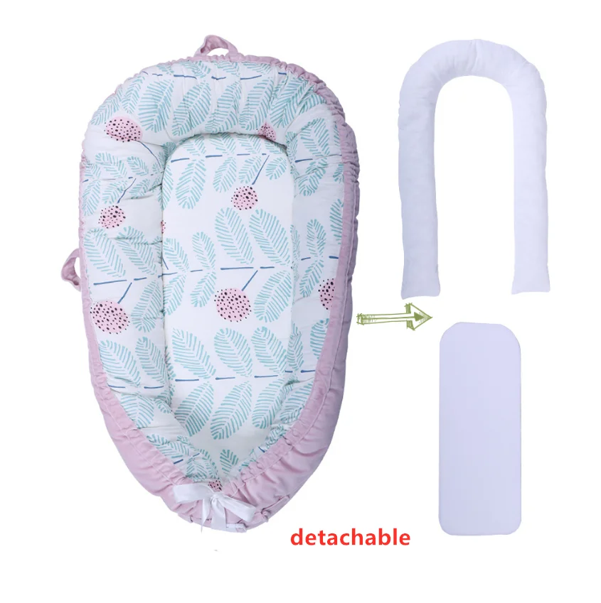 Портативная детская бионическая кровать Bebe SLEEP POD Младенческая дорожная кроватка хлопок Новорожденный матрас BabyNest обновленная кровать-гнездо - Цвет: C6