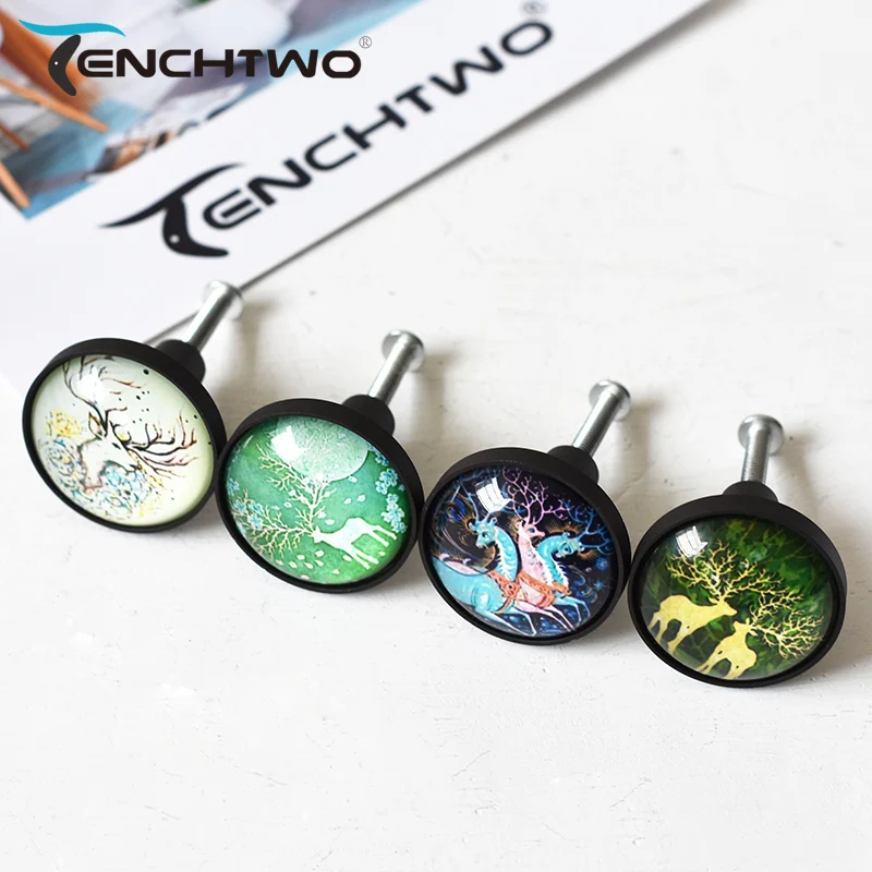 

Nordic Rural Style Christmas Deer Pattern Brass Gold Cabinet Knob Drawer Children Kitchen Door Handle Furniture Hardware Black