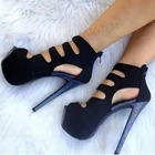 Туфли SEIIHEM женские на платформе, искусственная замша, молния сзади, высокий каблук, сандалии в стиле пэчворк, женская обувь, большой размер 41 44 47 52