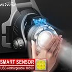 Желтый lwhite Светильник ИК Сенсор светодиодные фары L2 IT6 nduction головной светильник USB Перезаряжаемые головной светильник Фонари вспышка светильник Головной фонарь