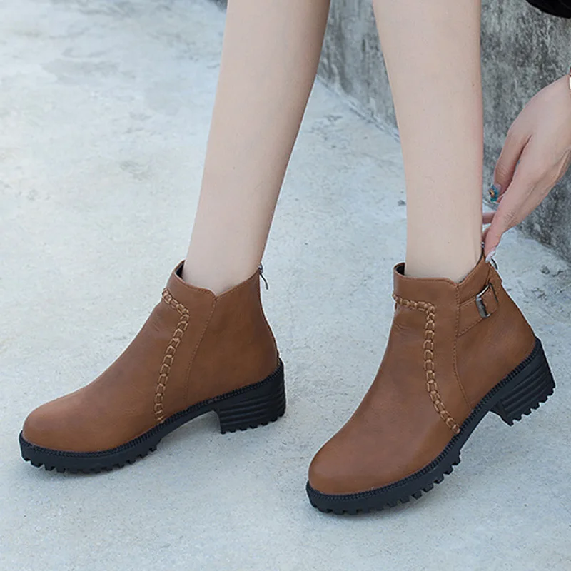 Женские ботинки Осень зима 2019 ботильоны на высоком каблуке женские повседневные