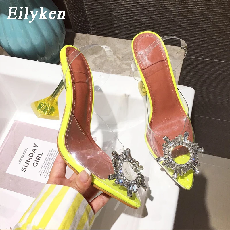 Женские прозрачные туфли лодочки Eilyken из ПВХ с острым носком на прозрачном