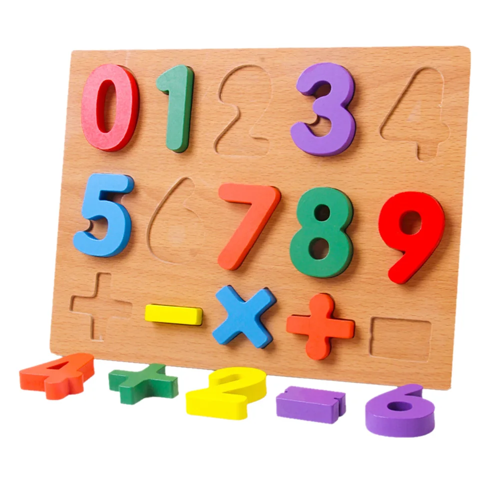 

3D Wooden Board with Colorful Alphabet Number 3D Puzzle Kids Early Educational Toy Matching Letter Family Game