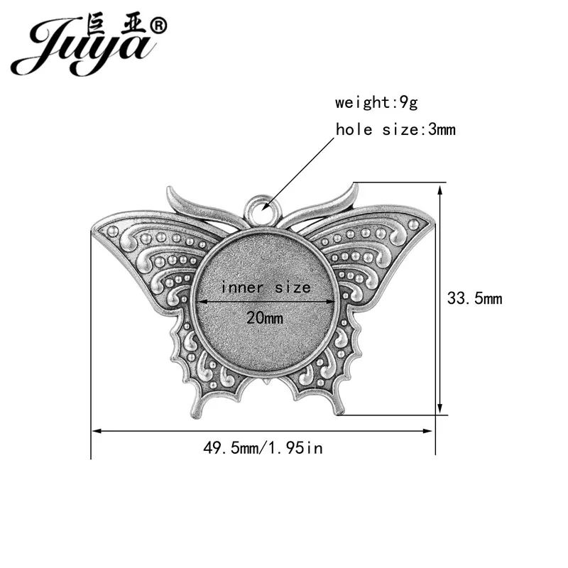 5 шт./лот бабочка панк винтажная подвеска кабошон основа Камея 20 мм Пустой Лоток