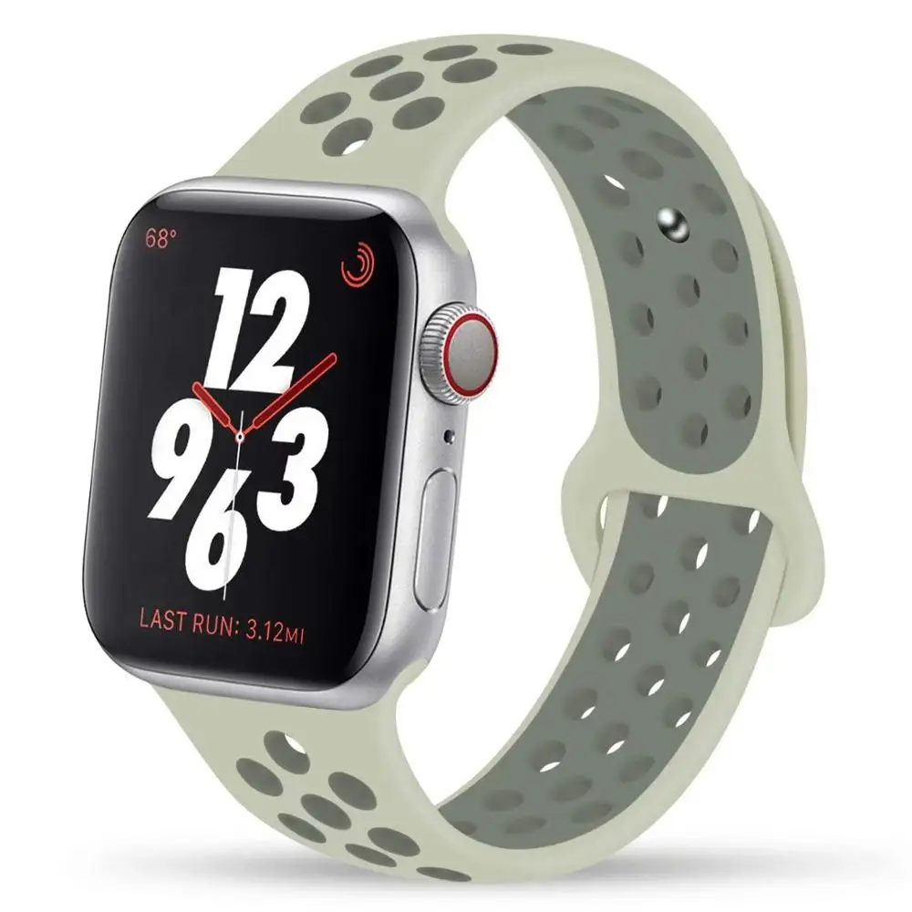 KeBitt запасной спортивный ремешок для Apple Watch 38 мм 40 42 44 силиконовый Браслет