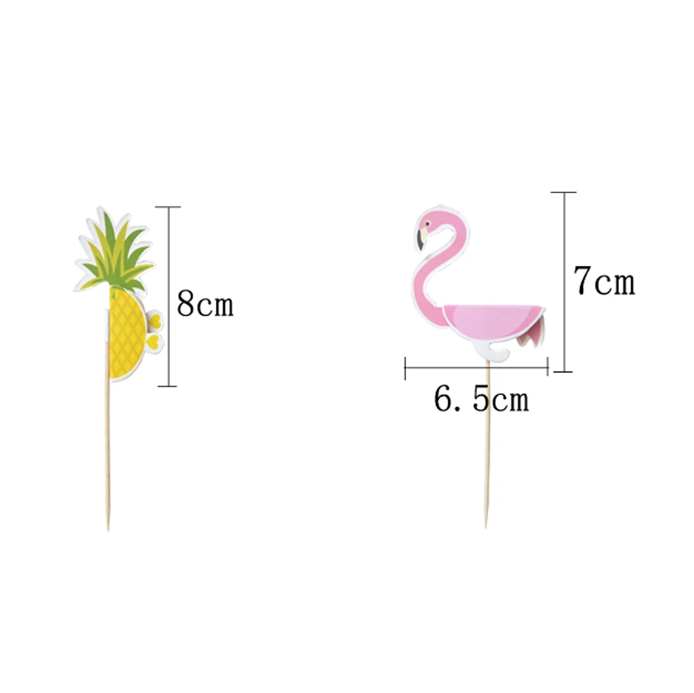 Розовый фламинго или желтый ананас кекс Топпер тропический хавиан Луау