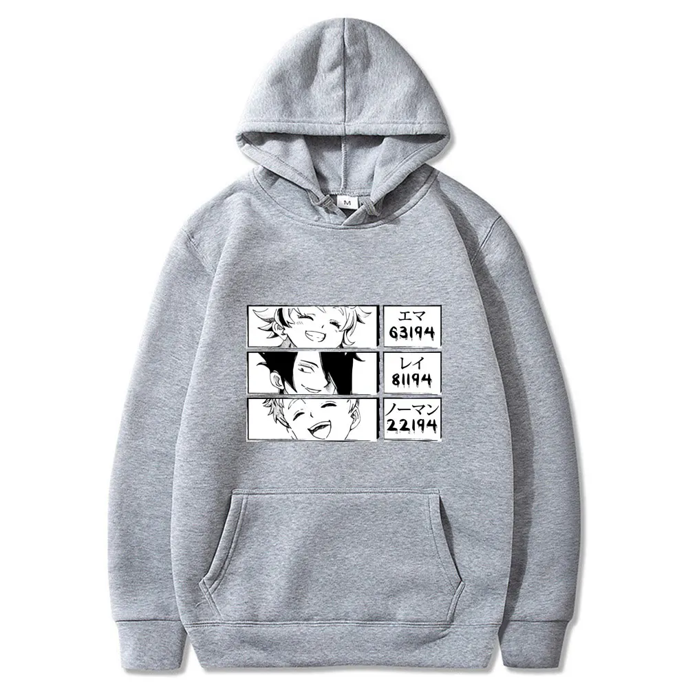 

The Promised Neverland Harajuku Hoodies Sweatshirt Women Hip Hop Japanese Anime Hoodies Streetwear Fashion Fleece Hoodie Men