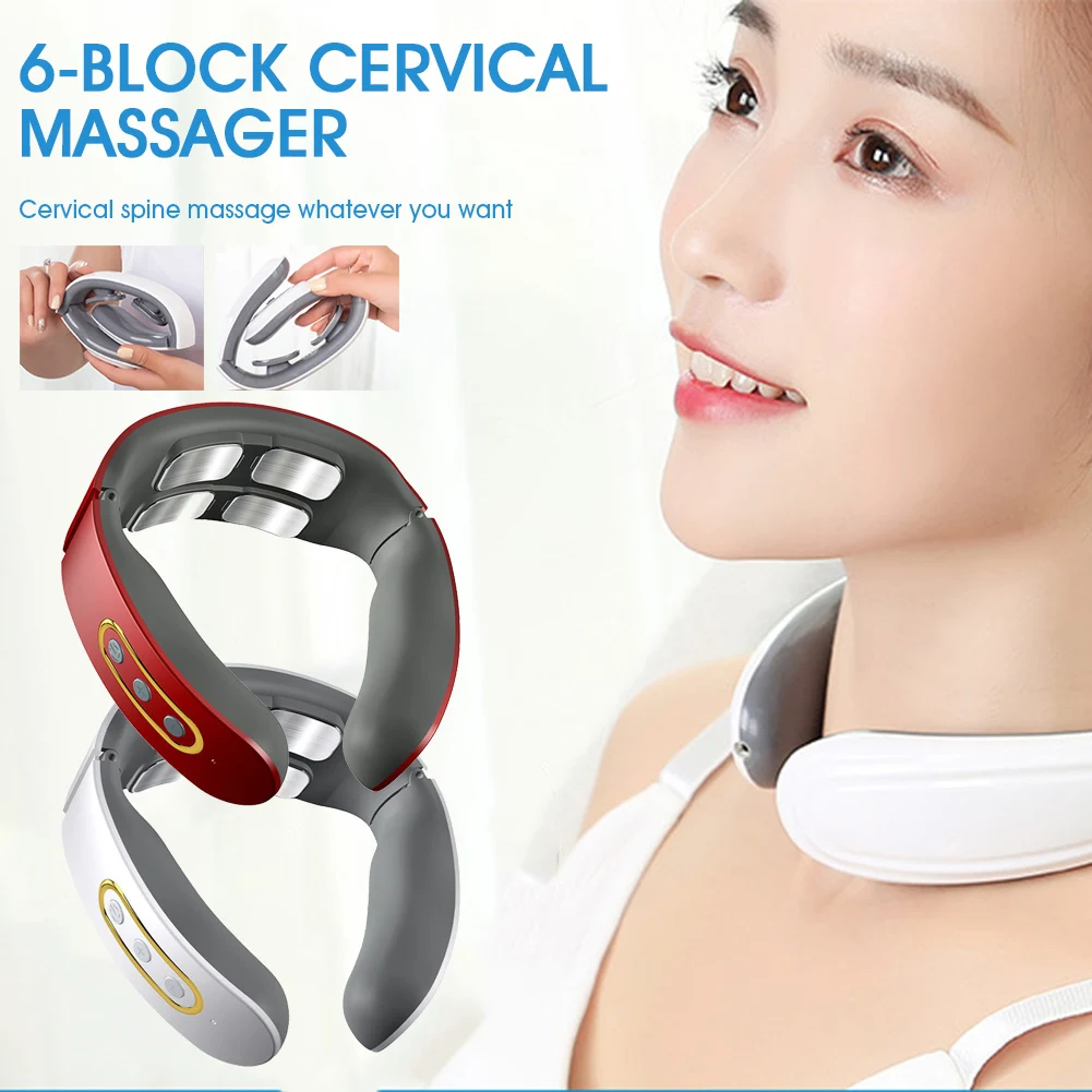 

Neck Massager with Heat Cordless Cervical Massager with 9 Strength Control Deep Tissue Trigger Point Massager for Pain Relief