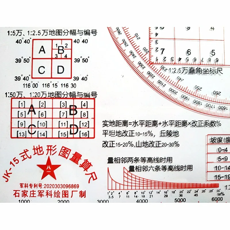 

Military jk-15 topographic map measuring ruler zl2020303096869 map reading ruler jw-03 topographic ruler jk-05