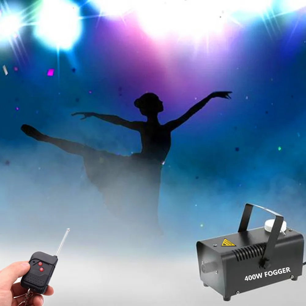 

400W Smoke Machine,Stage Fogger Ejector For Holiday Dance Party Show Stage Lighting Effect,Wireless Reomte Control Fog Machine