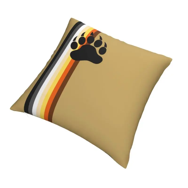 Модная наволочка "Гей-подушка с медвежьей лапой" с флагом ГЛБТ, декоративная подушка ЛГБТ-лесбиянка 40x40 см для гостиной.