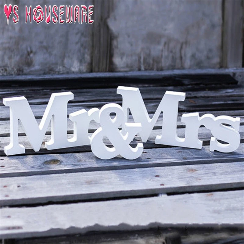 

Свадебное украшение мистер и миссис белые деревянные буквы знак для фотографий дропшиппинг