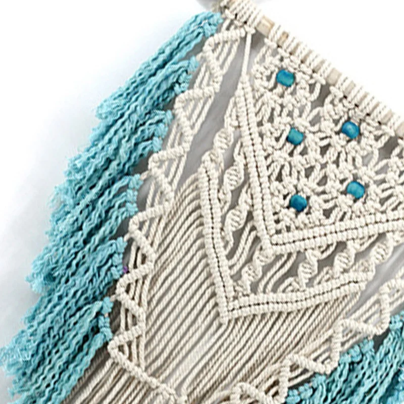 

Wall Hanging Macrame Curtain Bohemian Hand Woven Tapestry Perfect Door Curtain Macrame for Bedroom Decoration 45 x 75cm