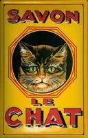 savon le chat metal sign signboard embossed arched tin sign