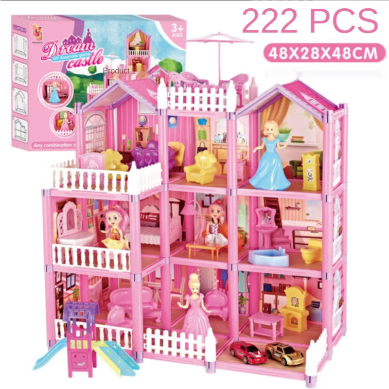 diy house toy dollhouse villa collocation home houses surprise dollhouse furniture kit animal family toys set children gift free global shipping
